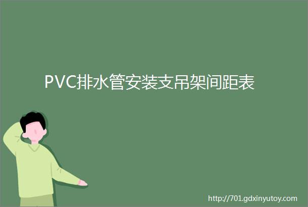 PVC排水管安装支吊架间距表